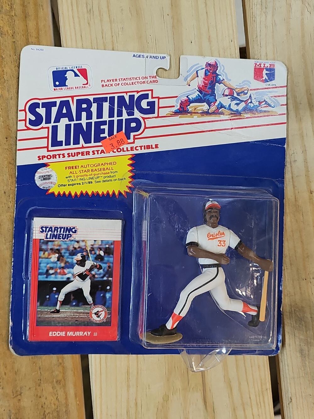 1988 Starting Lineup Eddie Murray Baltimore Orioles SLU Figure Card Baseball MLB